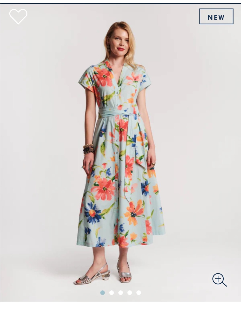 Frances Valentine Pastel Floral Wrap Midi Dress, Sz XS, NWT, $298